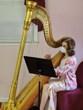 Atlanta Harpist Performs At Social Distancing Wedding