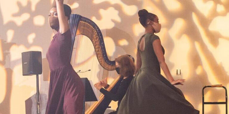 Wedding Harpist performs at King-Plow Arts Center Wedding