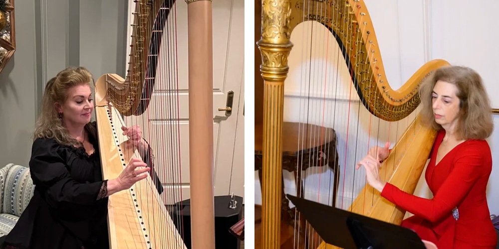 Atlanta Harpist Lisa Handman And Paula Fagerberg Of The Atlanta Harp Duo