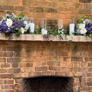 Mantle Decorations at Wedding Harp Performance At Barnsley Gardens In Adairsville