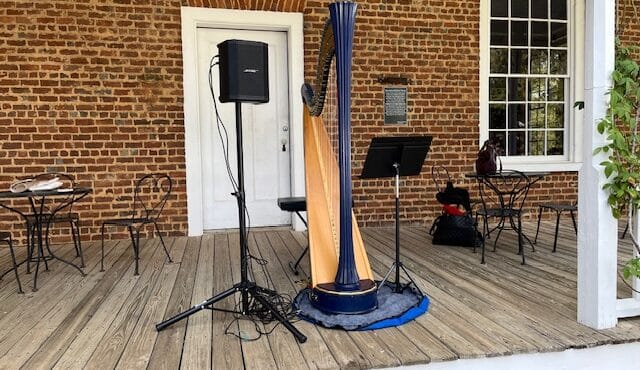 Setting Up For Harp Performance At Barnsley Gardens In Adairsville